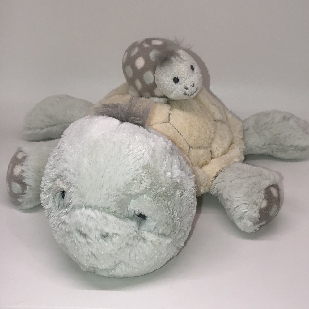 Demdaco Sea Turtle & Baby Plush Tender Love Taddles Nat & Jules Windup Music 10"